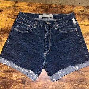 VERSACE COUTURE JEANS Denim Shorts Logo Emblem Cutoff Shorts